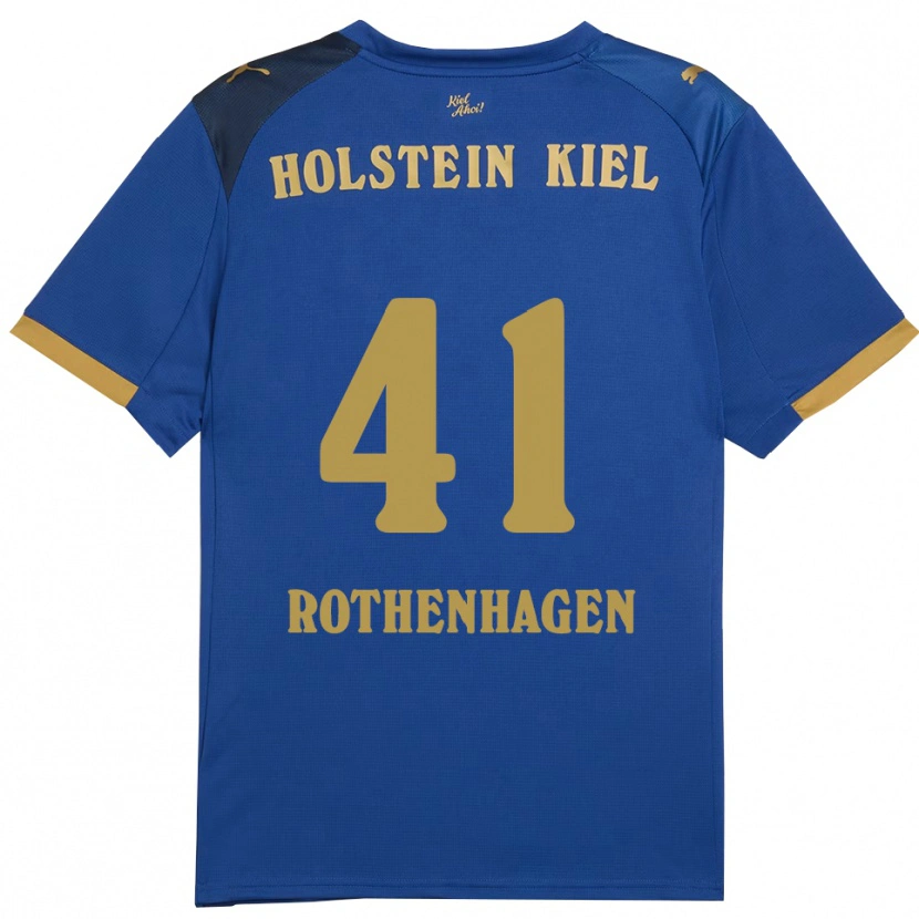 Danxen Hombre Camiseta Lio Rothenhagen #41 Azul Dorado 1ª Equipación 2025/26 La Camisa México