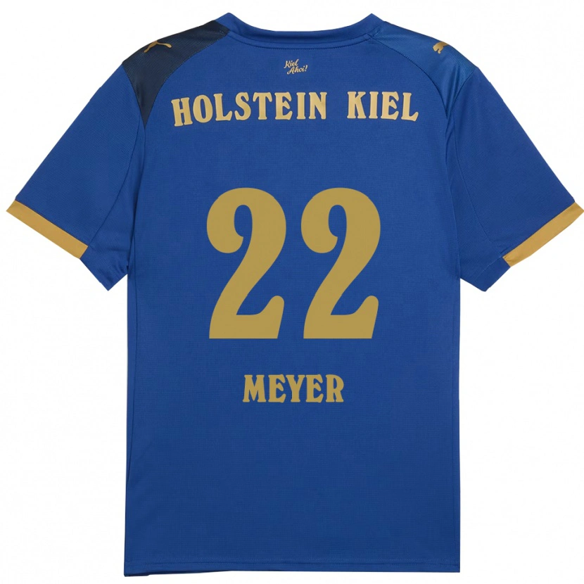 Danxen Hombre Camiseta Mätthi Meyer #22 Azul Dorado 1ª Equipación 2025/26 La Camisa México