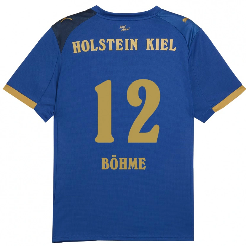 Danxen Hombre Camiseta Greta Böhme #12 Azul Dorado 1ª Equipación 2025/26 La Camisa México