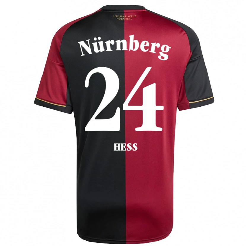 Danxen Hombre Camiseta Tobias Heß #24 Borgoña Negro 1ª Equipación 2025/26 La Camisa México