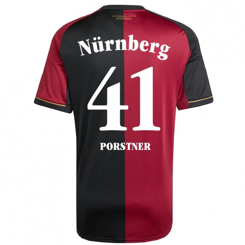 Danxen Hombre Camiseta Eric Porstner #41 Borgoña Negro 1ª Equipación 2025/26 La Camisa México