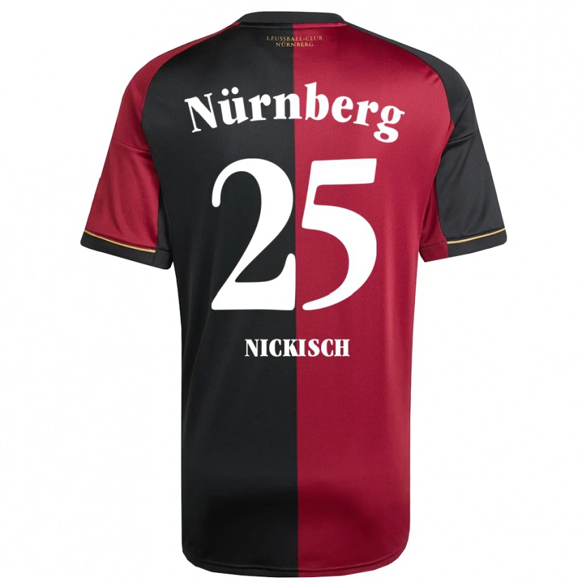 Danxen Hombre Camiseta Justus Nickisch #25 Borgoña Negro 1ª Equipación 2025/26 La Camisa México