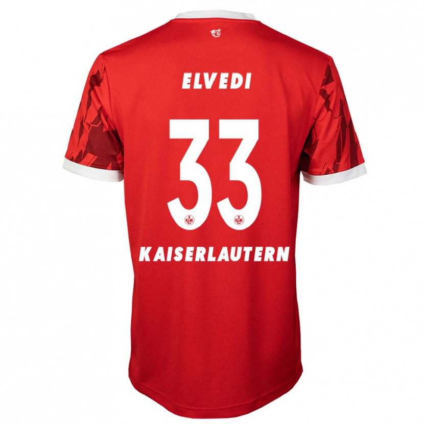 Danxen Hombre Camiseta Jan Elvedi #33 Rojo Blanco 1ª Equipación 2025/26 La Camisa México