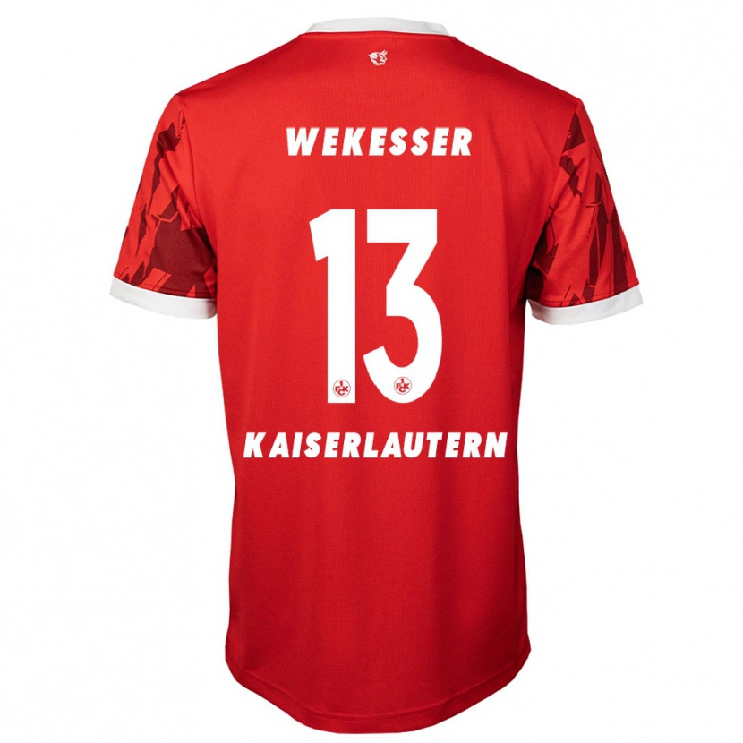 Danxen Hombre Camiseta Erik Wekesser #13 Rojo Blanco 1ª Equipación 2025/26 La Camisa México