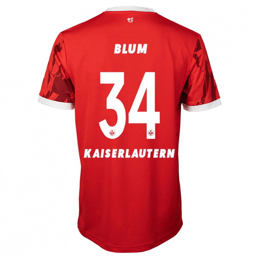 Danxen Hombre Camiseta Shawn Blum #34 Rojo Blanco 1ª Equipación 2025/26 La Camisa México
