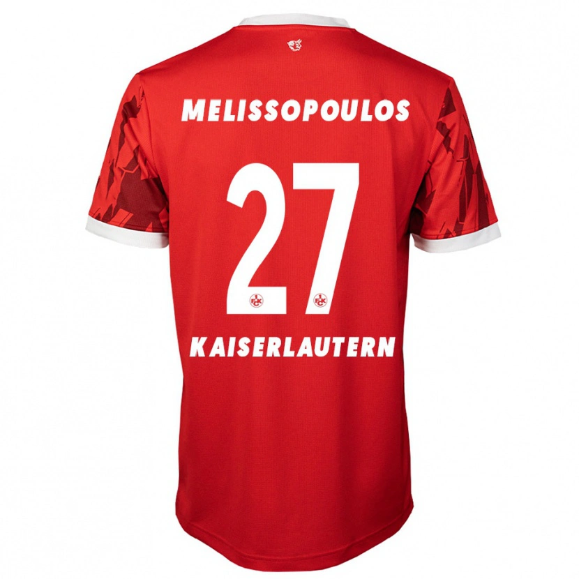 Danxen Hombre Camiseta Samuel Melissopoulos #27 Rojo Blanco 1ª Equipación 2025/26 La Camisa México
