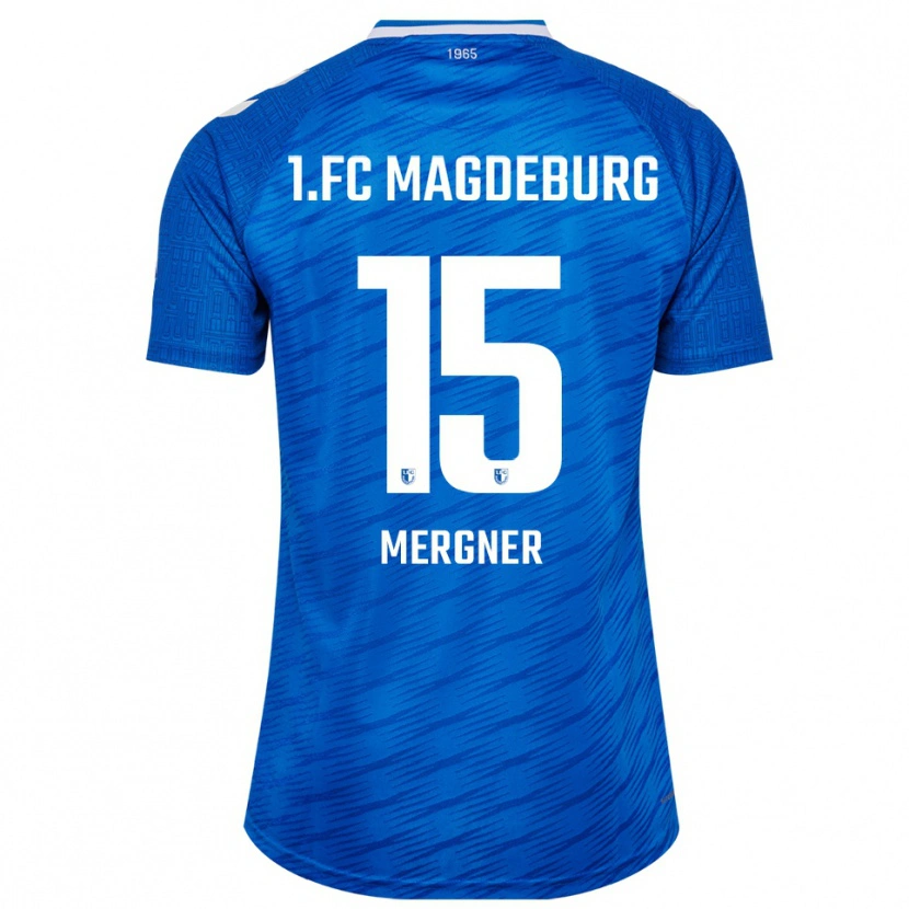 Danxen Hombre Camiseta Leon Mergner #15 Azul Blanco 1ª Equipación 2025/26 La Camisa México