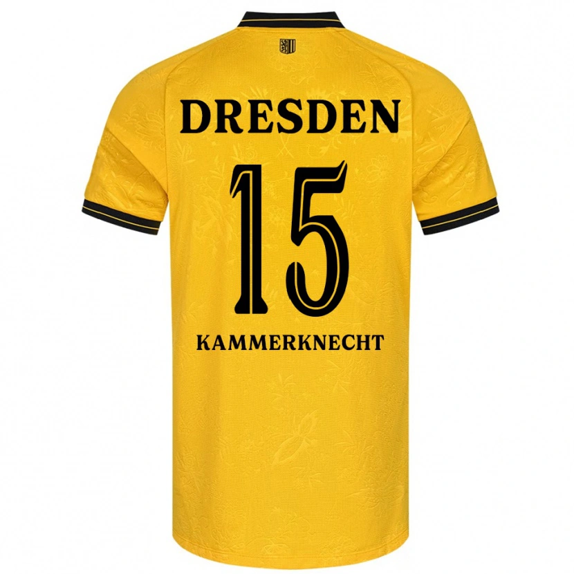 Danxen Hombre Camiseta Claudio Kammerknecht #15 Amarillo Negro 1ª Equipación 2025/26 La Camisa México
