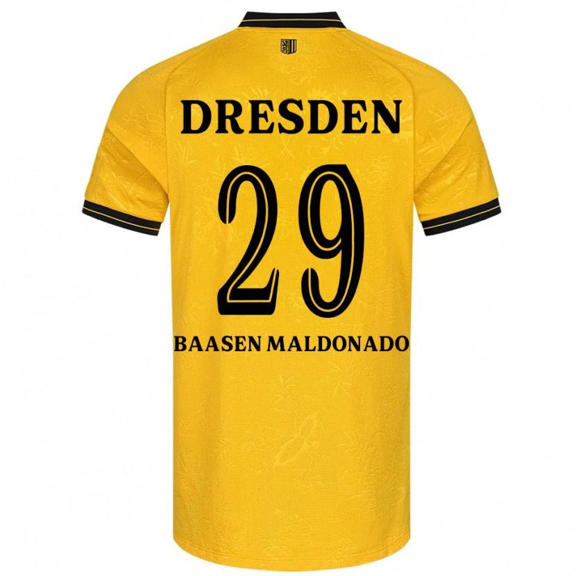 Danxen Hombre Camiseta Luis Baasen Maldonado #29 Amarillo Negro 1ª Equipación 2025/26 La Camisa México