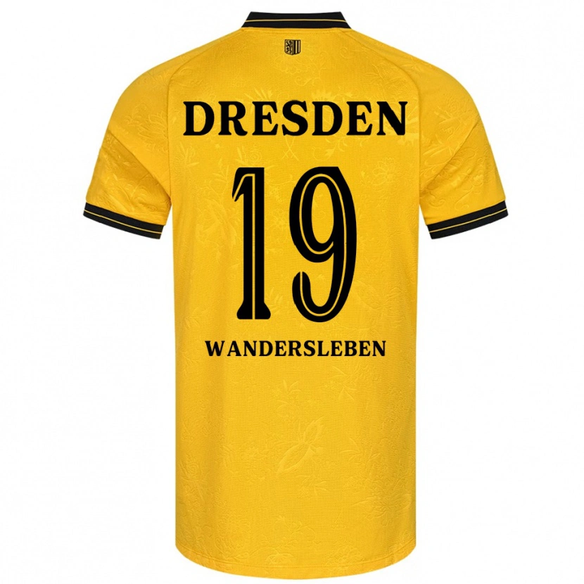 Danxen Hombre Camiseta Arian-Rayan Wandersleben #19 Amarillo Negro 1ª Equipación 2025/26 La Camisa México