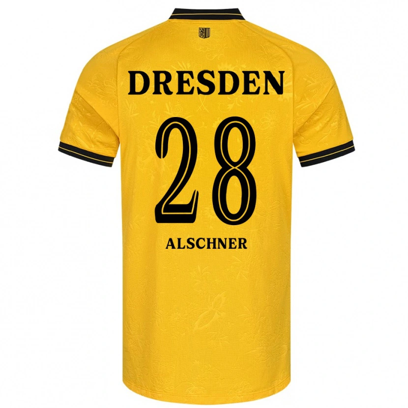 Danxen Hombre Camiseta Felix Alschner #28 Amarillo Negro 1ª Equipación 2025/26 La Camisa México