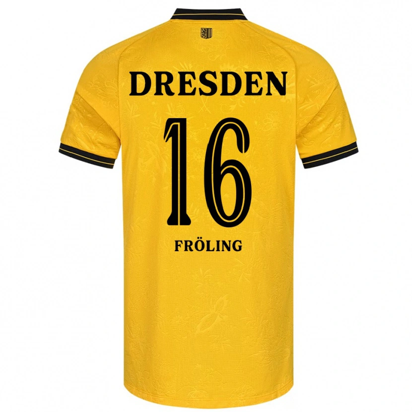 Danxen Hombre Camiseta Nils Fröling #16 Amarillo Negro 1ª Equipación 2025/26 La Camisa México