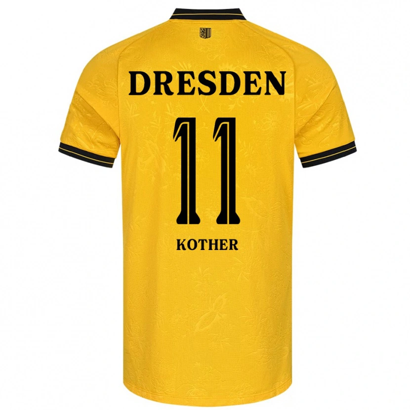 Danxen Hombre Camiseta Dominik Kother #11 Amarillo Negro 1ª Equipación 2025/26 La Camisa México