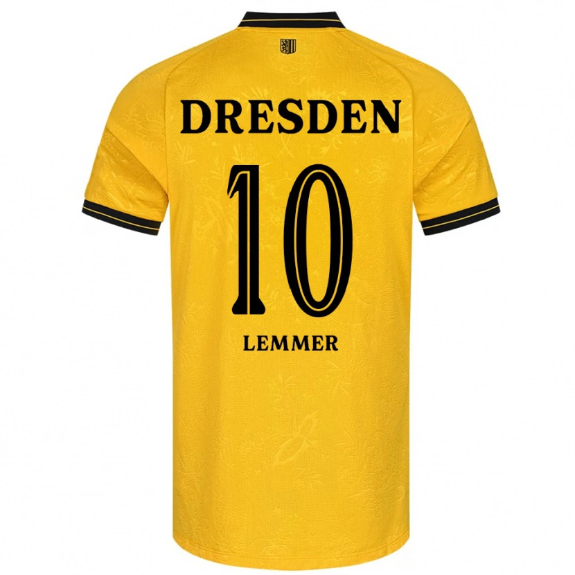Danxen Hombre Camiseta Jakob Lemmer #10 Amarillo Negro 1ª Equipación 2025/26 La Camisa México