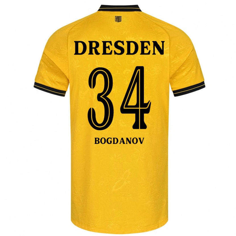 Danxen Hombre Camiseta Dmytro Bogdanov #34 Amarillo Negro 1ª Equipación 2025/26 La Camisa México