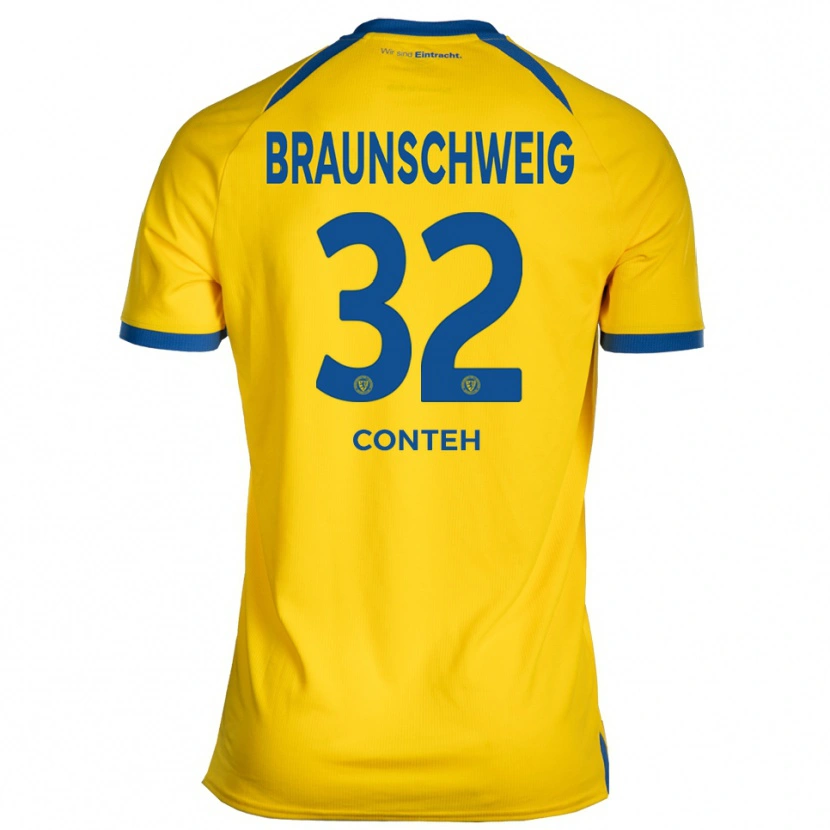 Danxen Hombre Camiseta Christian Conteh #32 Amarillo Azul 1ª Equipación 2025/26 La Camisa México