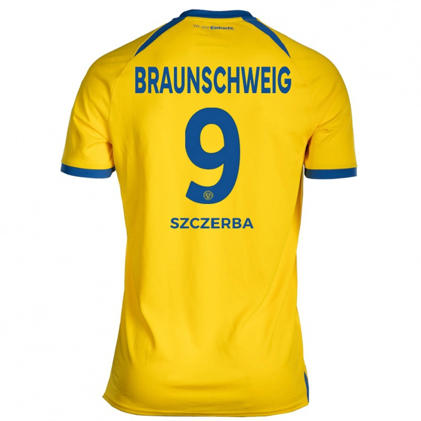 Danxen Hombre Camiseta Kacper Szczerba #9 Amarillo Azul 1ª Equipación 2025/26 La Camisa México