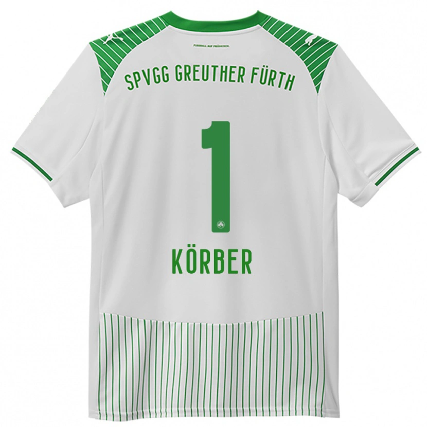 Danxen Hombre Camiseta Nils Körber #1 Blanco Verde 1ª Equipación 2025/26 La Camisa México