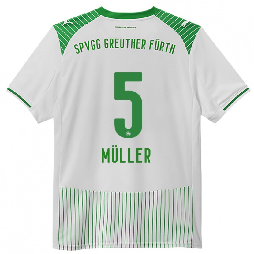 Danxen Hombre Camiseta Linus Müller #5 Blanco Verde 1ª Equipación 2025/26 La Camisa México