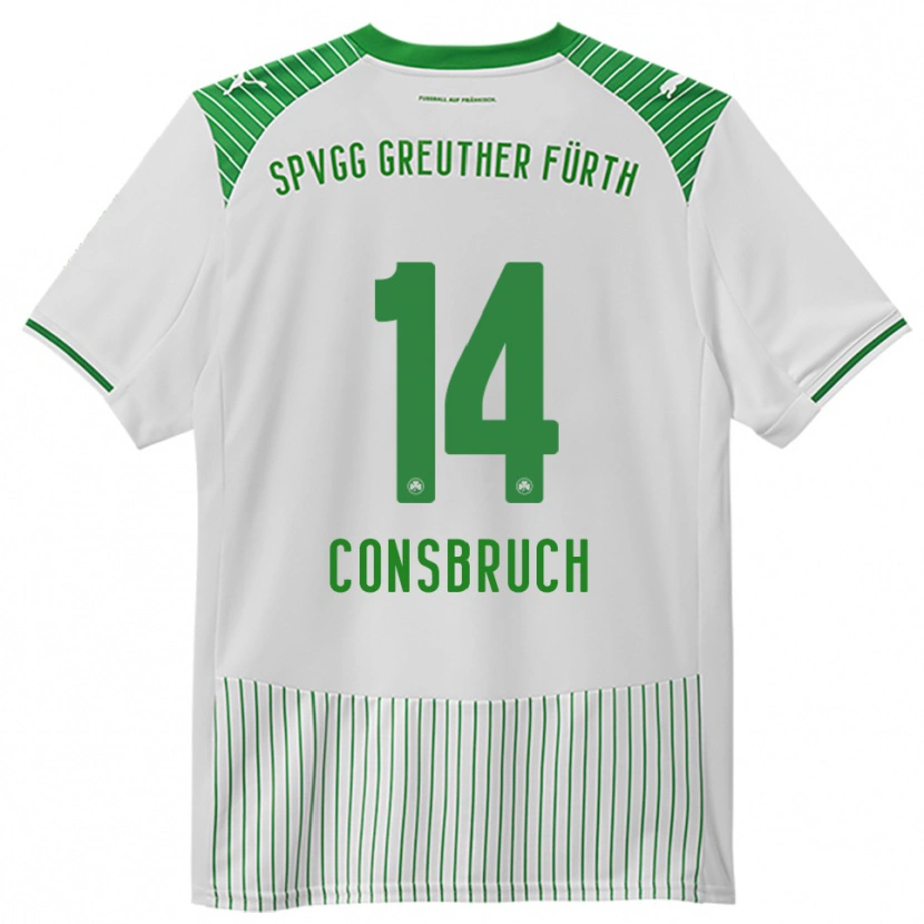 Danxen Hombre Camiseta Jomaine Consbruch #14 Blanco Verde 1ª Equipación 2025/26 La Camisa México