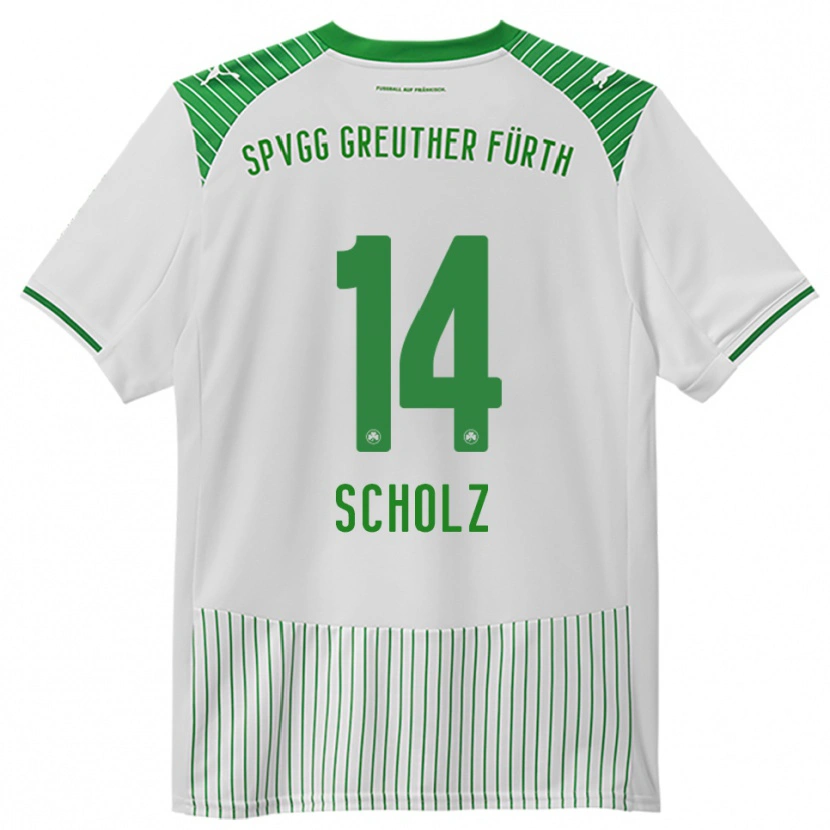 Danxen Hombre Camiseta Yannick Scholz #14 Blanco Verde 1ª Equipación 2025/26 La Camisa México