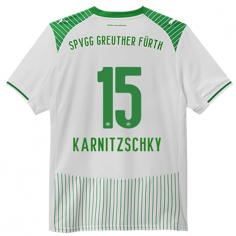 Danxen Hombre Camiseta Nick Karnitzschky #15 Blanco Verde 1ª Equipación 2025/26 La Camisa México