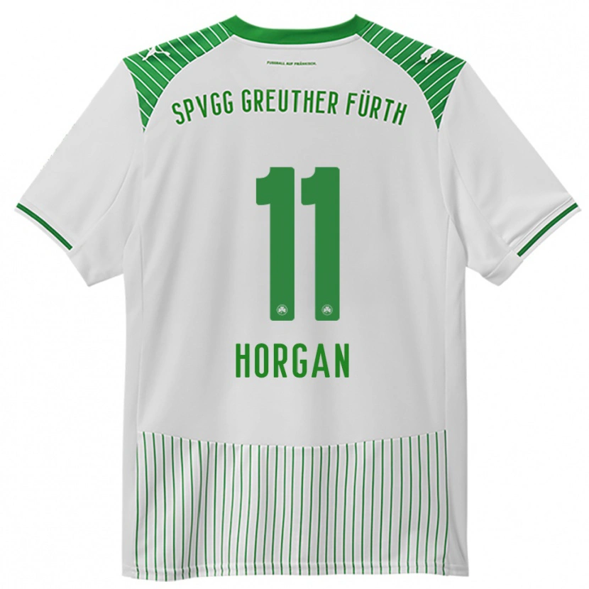 Danxen Hombre Camiseta Finn Horgan #11 Blanco Verde 1ª Equipación 2025/26 La Camisa México