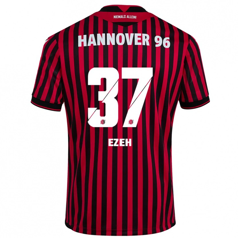 Danxen Hombre Camiseta Brooklyn Ezeh #37 Rojo Negro 1ª Equipación 2025/26 La Camisa México