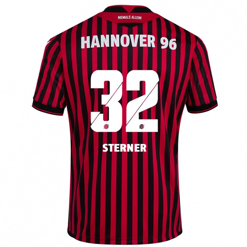 Danxen Hombre Camiseta Jonas Sterner #32 Rojo Negro 1ª Equipación 2025/26 La Camisa México