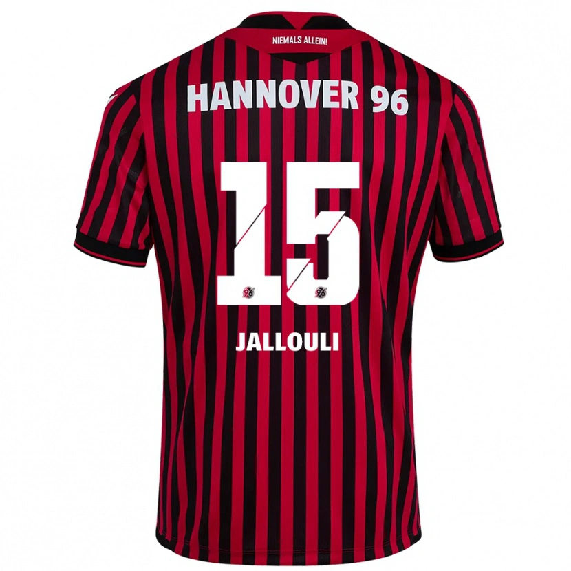 Danxen Hombre Camiseta Marouan Jallouli #15 Rojo Negro 1ª Equipación 2025/26 La Camisa México