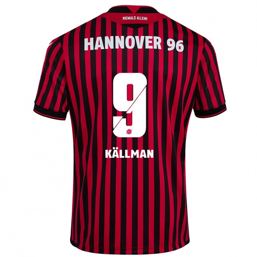 Danxen Hombre Camiseta Benjamin Källman #9 Rojo Negro 1ª Equipación 2025/26 La Camisa México