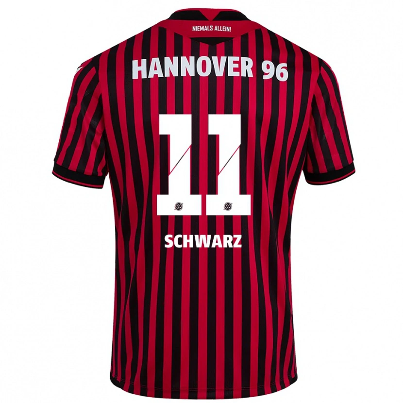 Danxen Hombre Camiseta Oskar Schwarz #11 Rojo Negro 1ª Equipación 2025/26 La Camisa México
