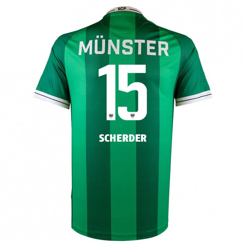Danxen Hombre Camiseta Simon Scherder #15 Verde Blanco 1ª Equipación 2025/26 La Camisa México