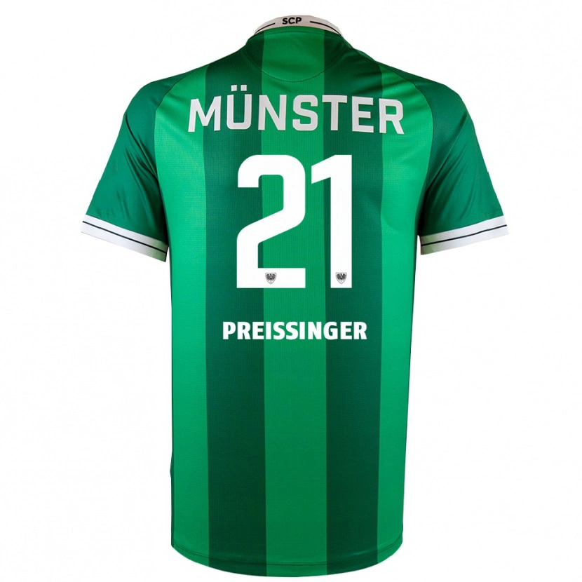 Danxen Hombre Camiseta Rico Preißinger #21 Verde Blanco 1ª Equipación 2025/26 La Camisa México