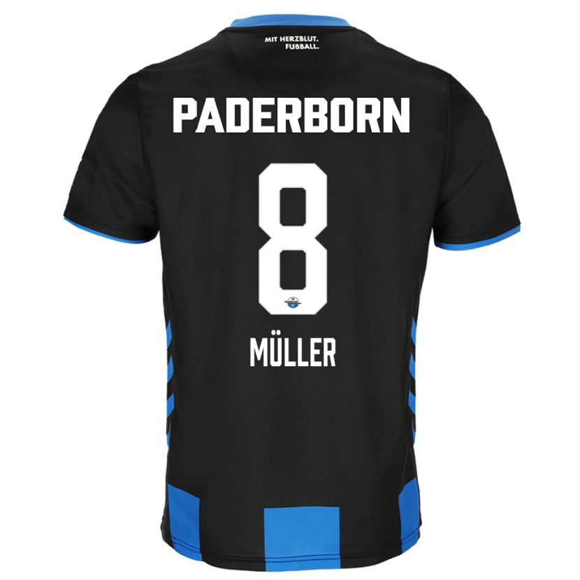 Danxen Hombre Camiseta Carlos Müller #8 Negro Azul 1ª Equipación 2025/26 La Camisa México