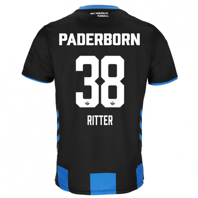 Danxen Hombre Camiseta Max Ritter #38 Negro Azul 1ª Equipación 2025/26 La Camisa México