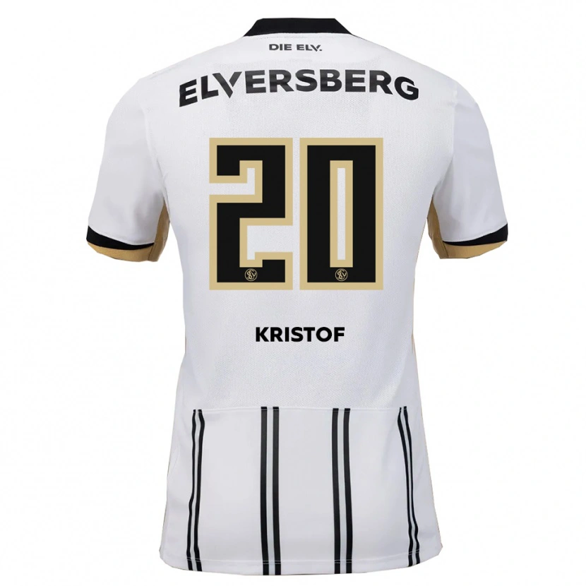Danxen Hombre Camiseta Nicolas Kristof #20 Blanco Negro 1ª Equipación 2025/26 La Camisa México