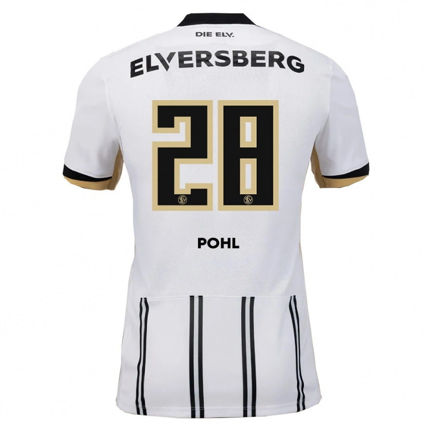 Danxen Hombre Camiseta Jonas Pohl #28 Blanco Negro 1ª Equipación 2025/26 La Camisa México