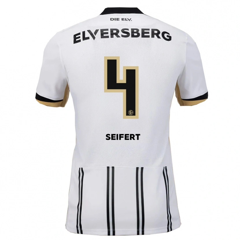 Danxen Hombre Camiseta Luis Seifert #4 Blanco Negro 1ª Equipación 2025/26 La Camisa México