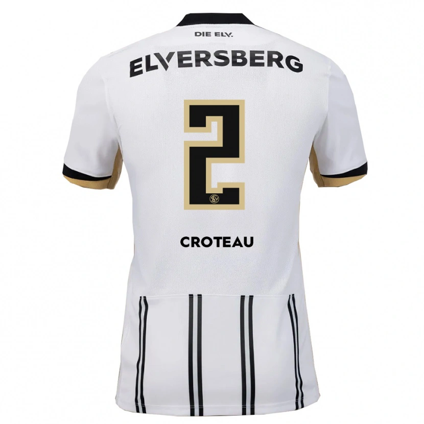 Danxen Hombre Camiseta Jenna Croteau #2 Blanco Negro 1ª Equipación 2025/26 La Camisa México