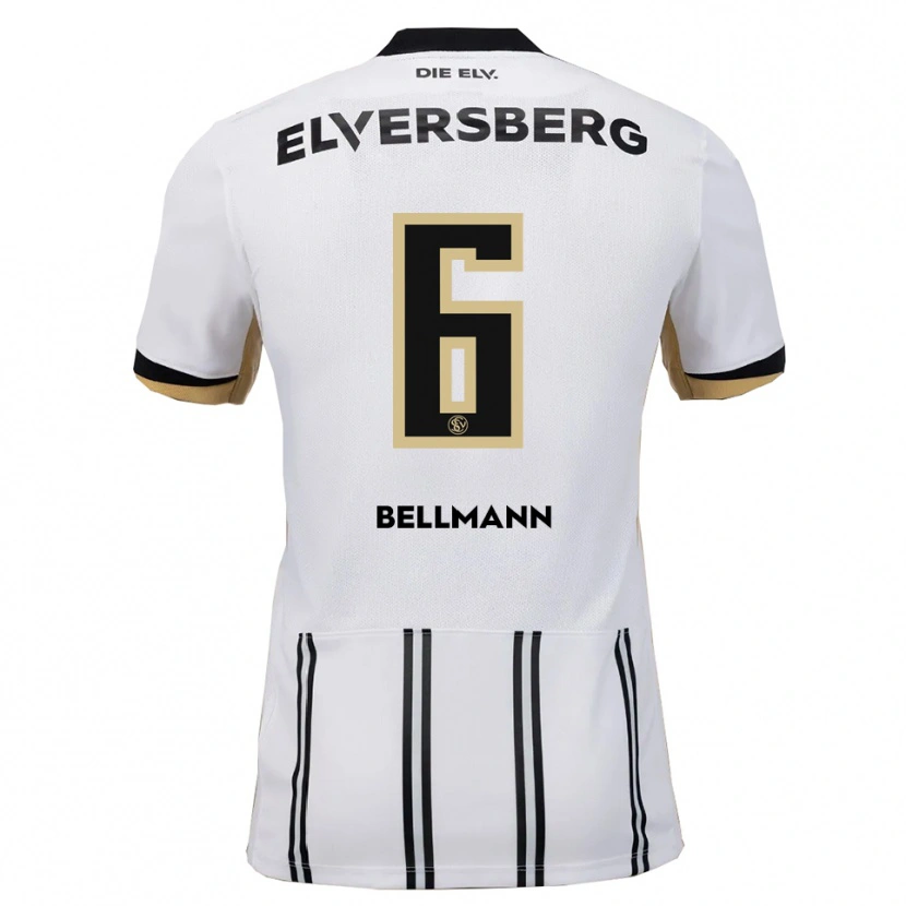 Danxen Hombre Camiseta Niklas Bellmann #6 Blanco Negro 1ª Equipación 2025/26 La Camisa México