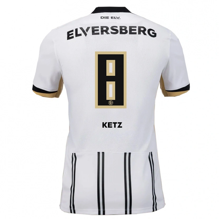 Danxen Hombre Camiseta Maas Ketz #8 Blanco Negro 1ª Equipación 2025/26 La Camisa México