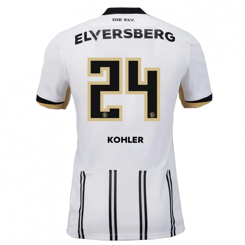 Danxen Hombre Camiseta Lukas Kohler #24 Blanco Negro 1ª Equipación 2025/26 La Camisa México
