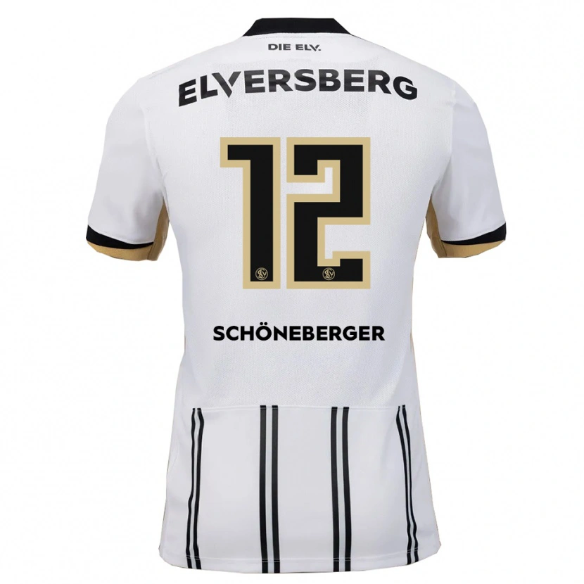 Danxen Hombre Camiseta Louis Schöneberger #12 Blanco Negro 1ª Equipación 2025/26 La Camisa México
