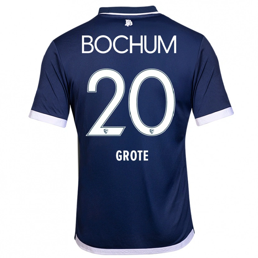 Danxen Hombre Camiseta Dennis Grote #20 Azul Marino Blanco 1ª Equipación 2025/26 La Camisa México