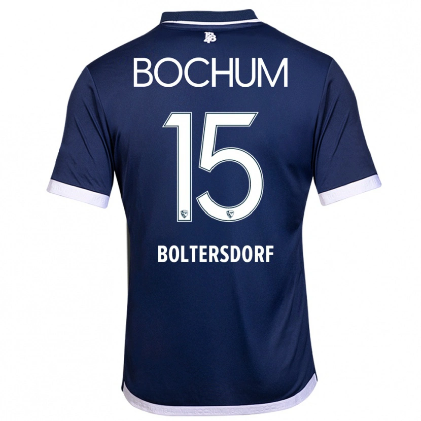 Danxen Hombre Camiseta Sebastian Boltersdorf #15 Azul Marino Blanco 1ª Equipación 2025/26 La Camisa México