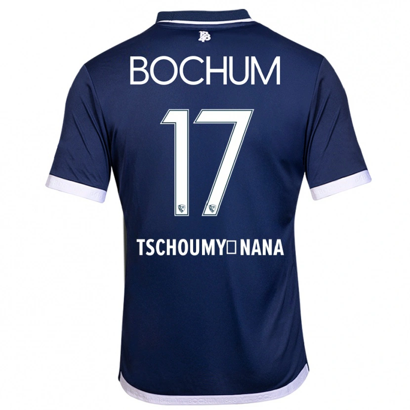 Danxen Hombre Camiseta Daryl Tschoumy-Nana #17 Azul Marino Blanco 1ª Equipación 2025/26 La Camisa México