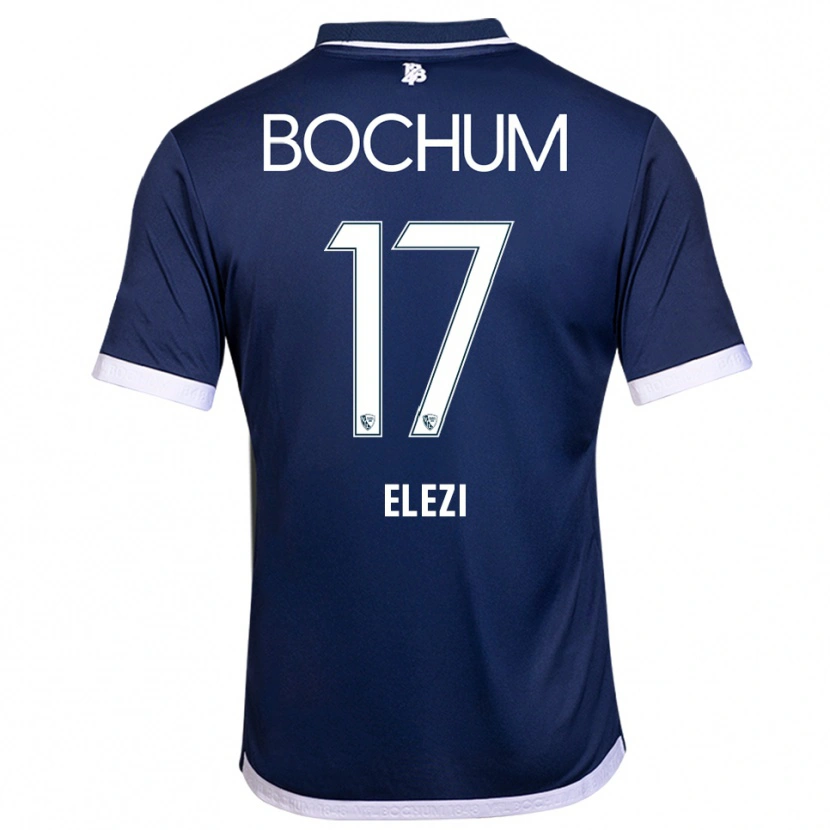 Danxen Hombre Camiseta Agon Elezi #17 Azul Marino Blanco 1ª Equipación 2025/26 La Camisa México