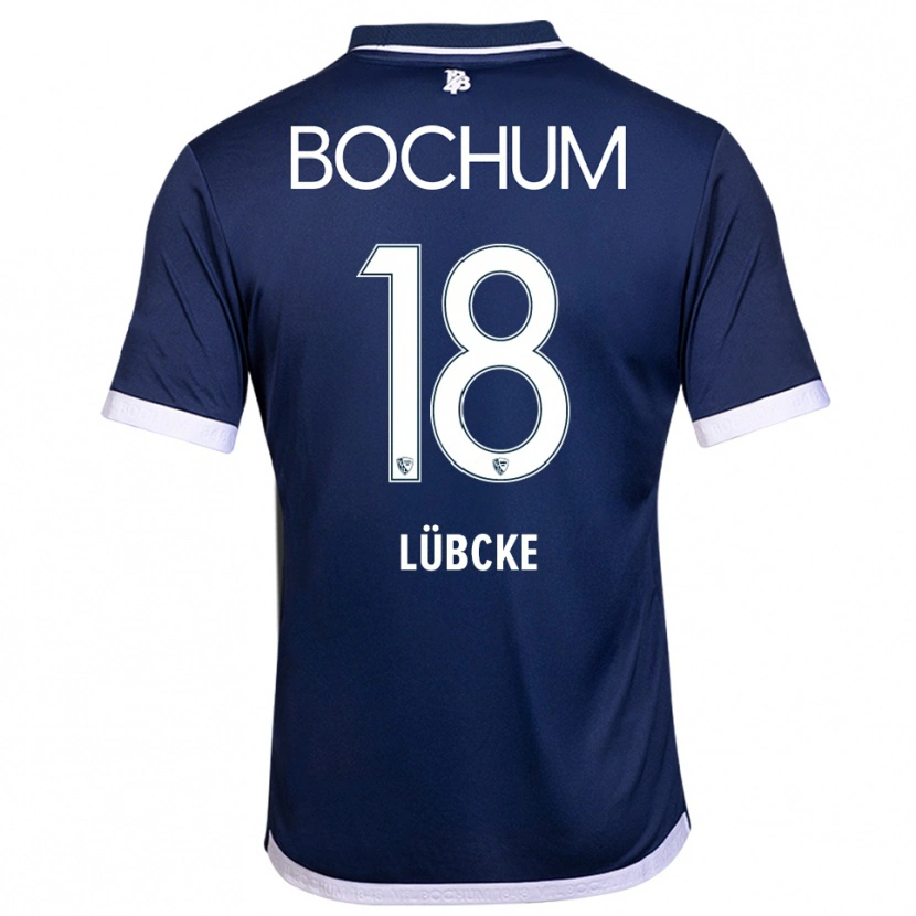 Danxen Hombre Camiseta Niklas Lübcke #18 Azul Marino Blanco 1ª Equipación 2025/26 La Camisa México