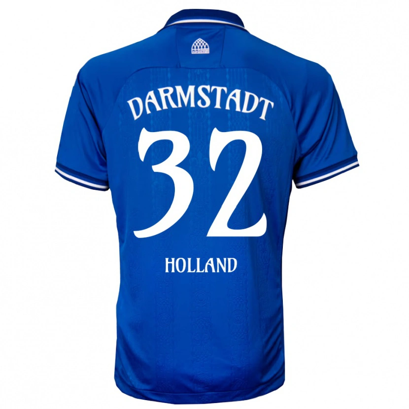 Danxen Hombre Camiseta Fabian Holland #32 Azul Blanco 1ª Equipación 2025/26 La Camisa México